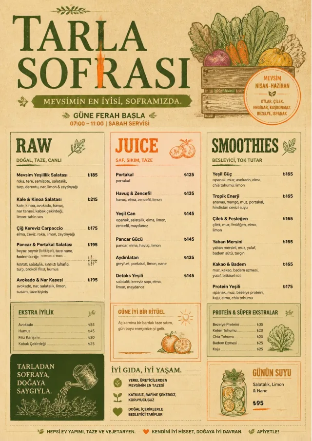 Farm Table Rustic vegetarian-menu menu template preview