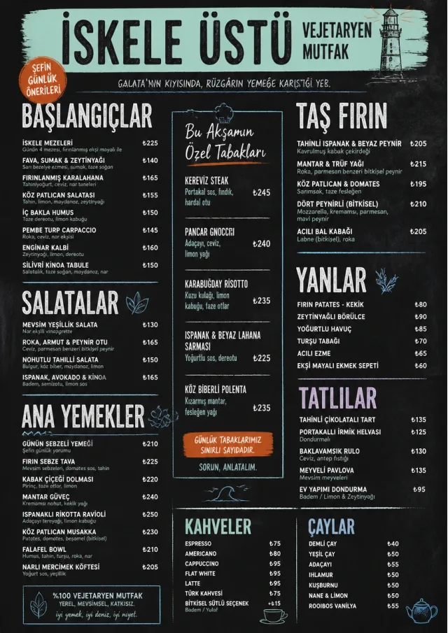 Chef Specials Board vegetarian-menu menu template preview