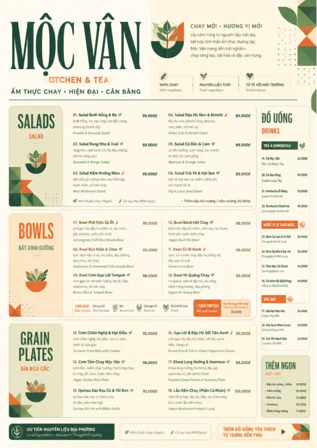 Modern Fusion vegetarian-menu menu template preview