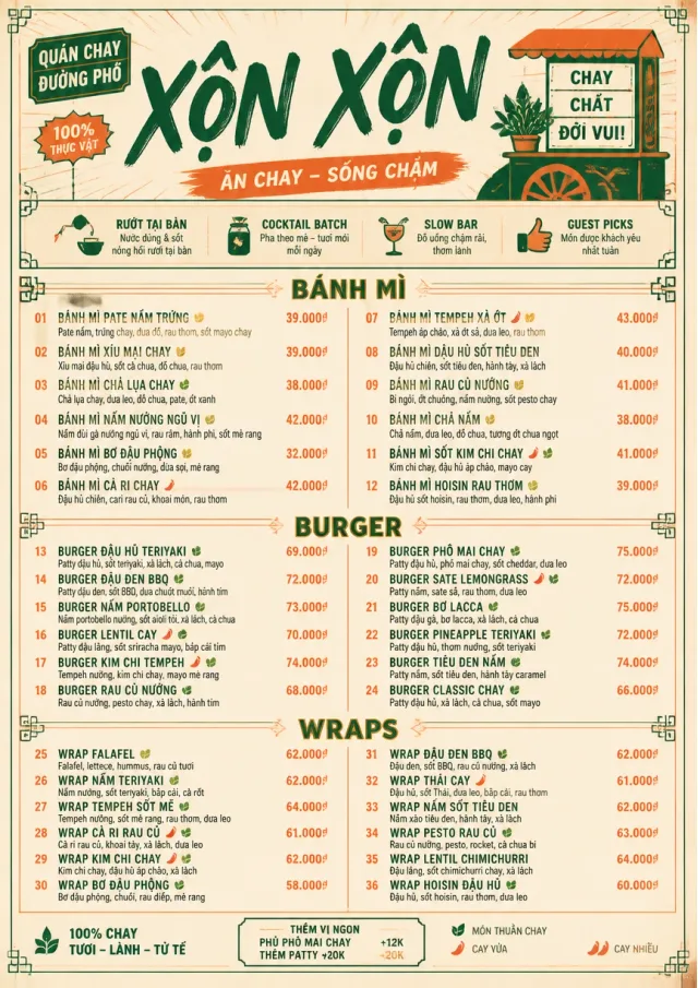 Street Stall Energy vegetarian-menu menu template preview
