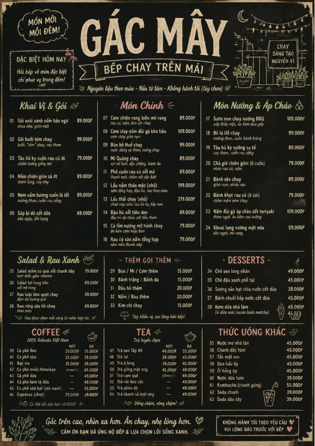 Chef Specials Board vegetarian-menu menu template preview