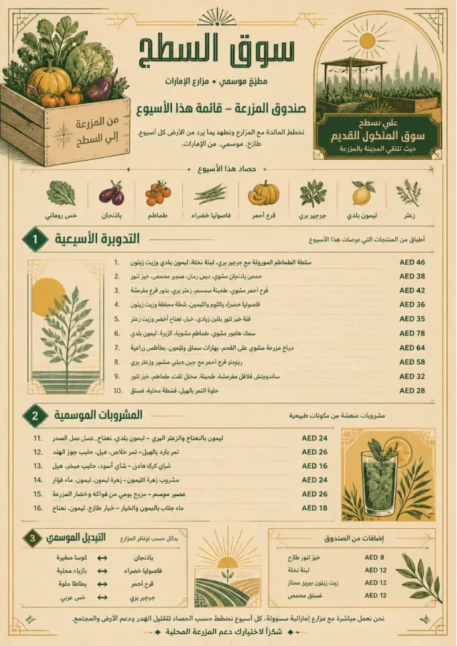 Seasonal Farm Box weekly-menu menu template preview