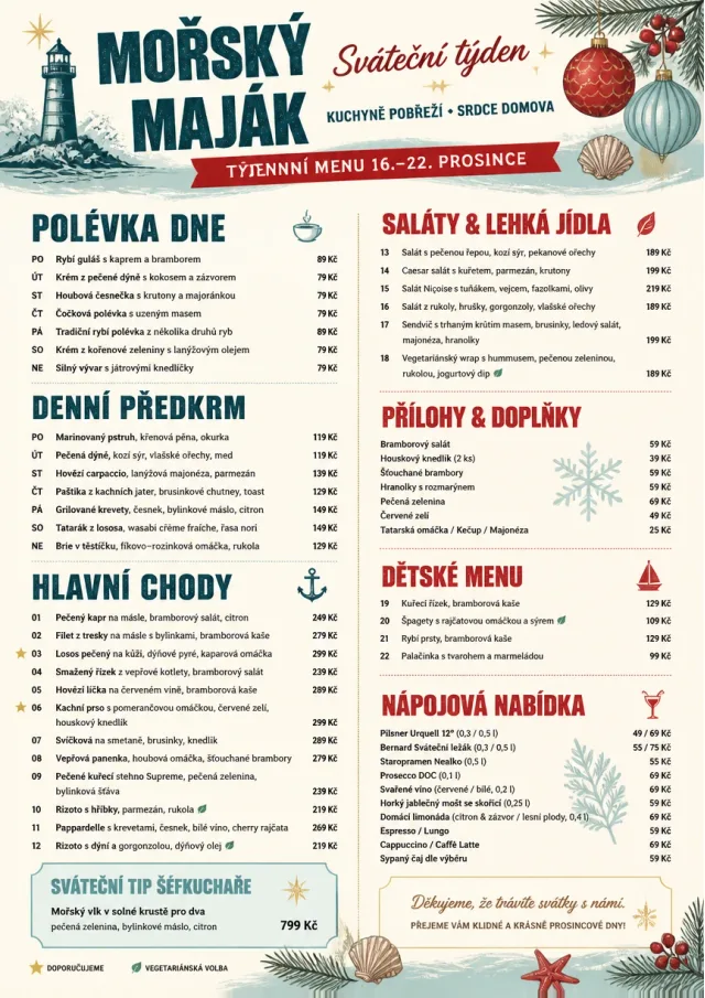 Holiday Festive weekly-menu menu template preview