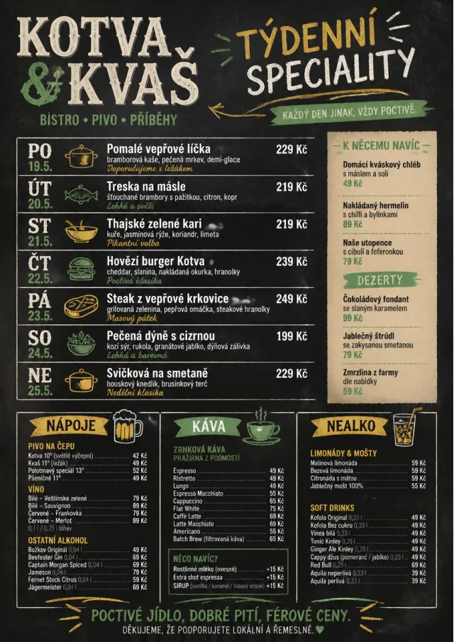 Chalkboard Specials Week weekly-menu menu template preview