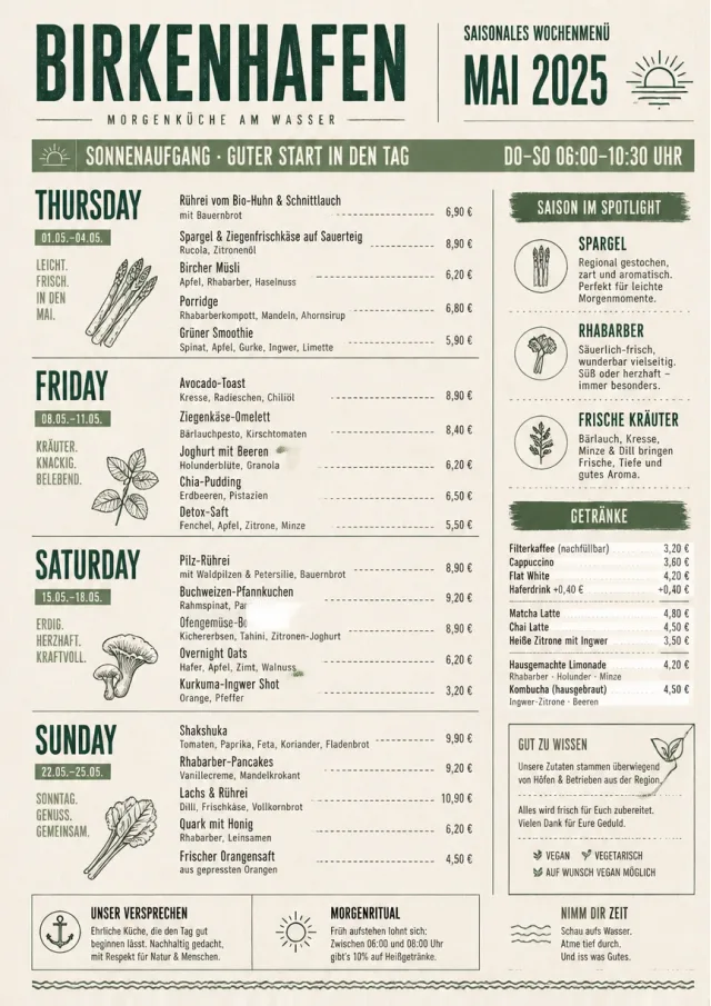 Monthly Seasonal weekly-menu menu template preview