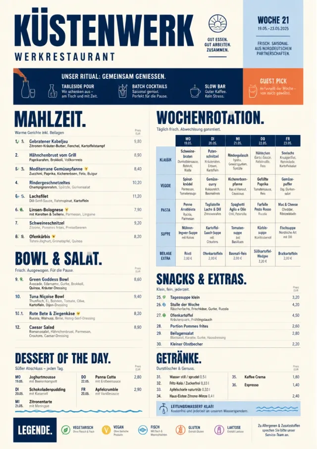 Corporate Canteen weekly-menu menu template preview