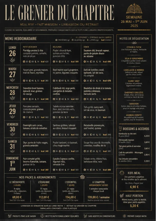 Meal Prep Box weekly-menu menu template preview