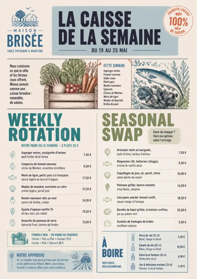 Seasonal Farm Box weekly-menu menu template preview