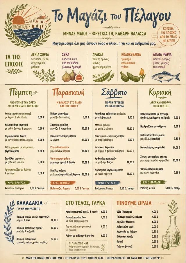 Monthly Seasonal weekly-menu menu template preview