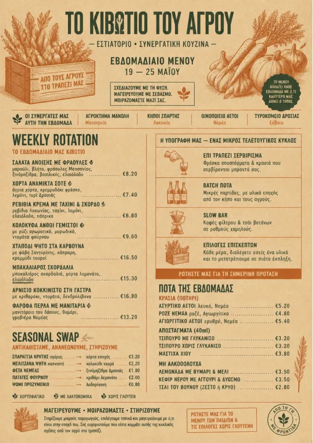 Seasonal Farm Box weekly-menu menu template preview