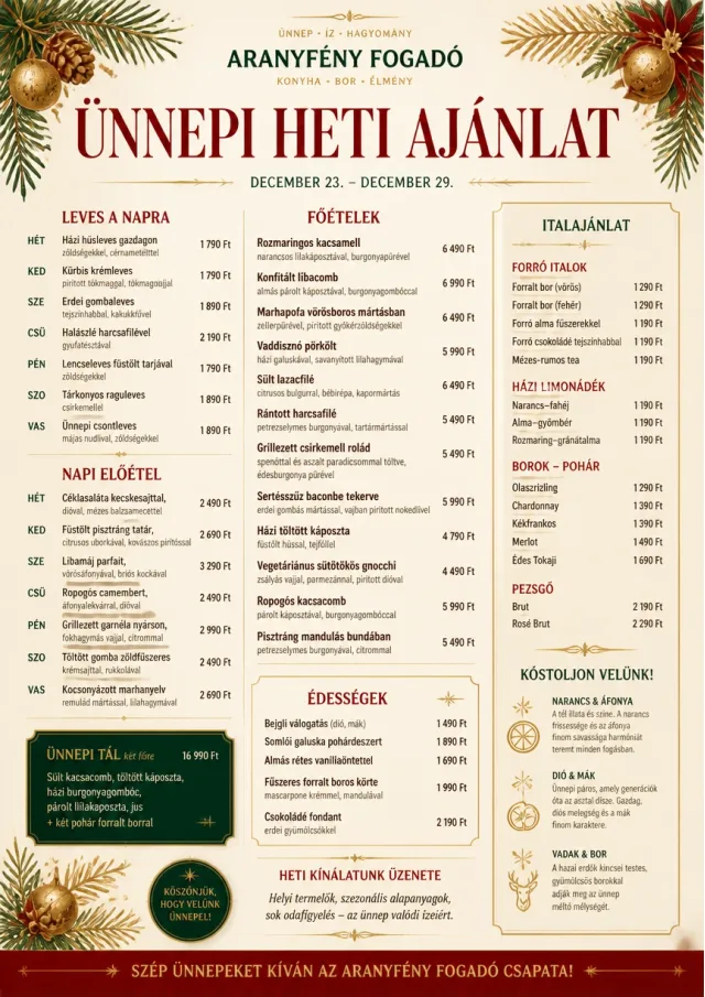 Holiday Festive weekly-menu menu template preview