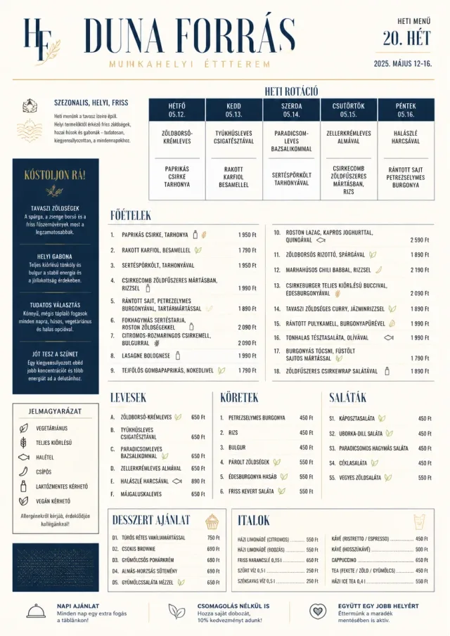Corporate Canteen weekly-menu menu template preview