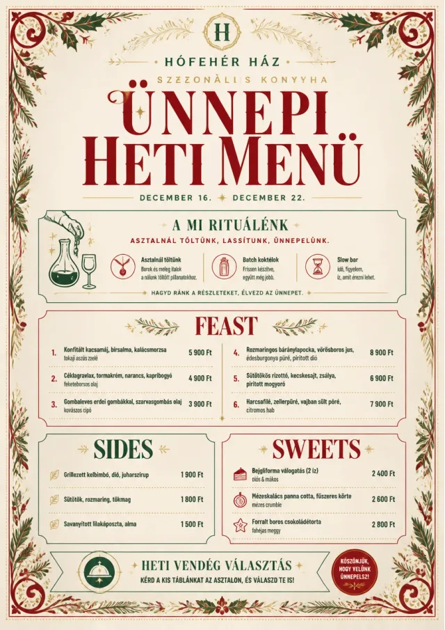 Holiday Table Card weekly-menu menu template preview