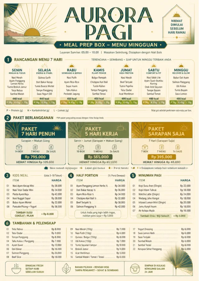 Meal Prep Box weekly-menu menu template preview