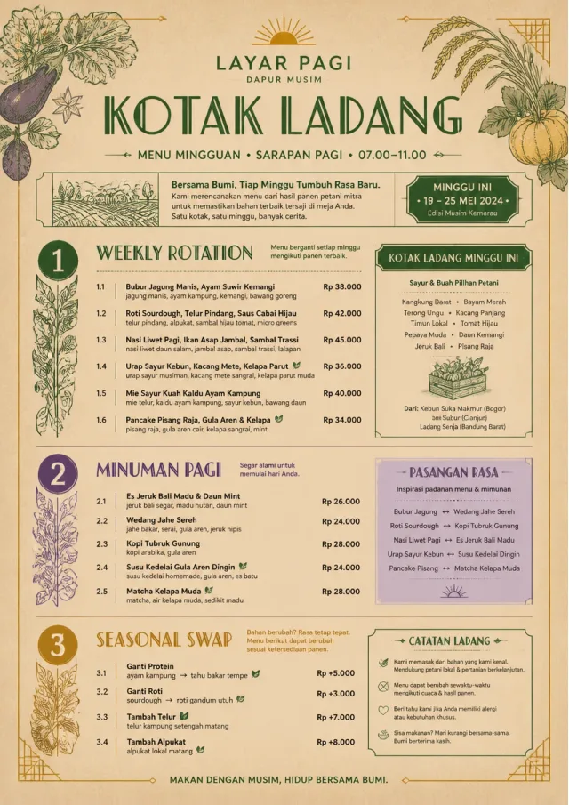 Seasonal Farm Box weekly-menu menu template preview