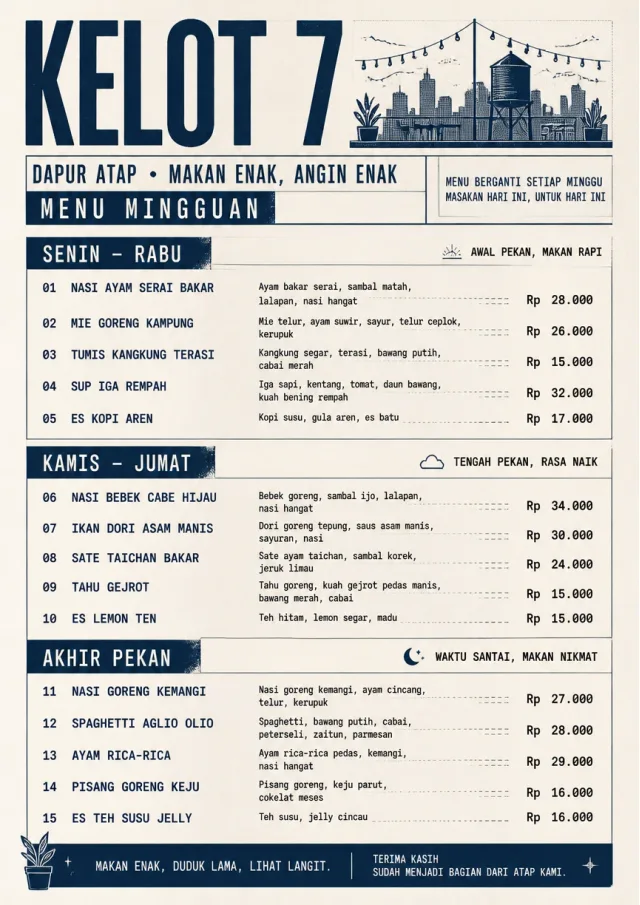 Weekly Board Clean weekly-menu menu template preview