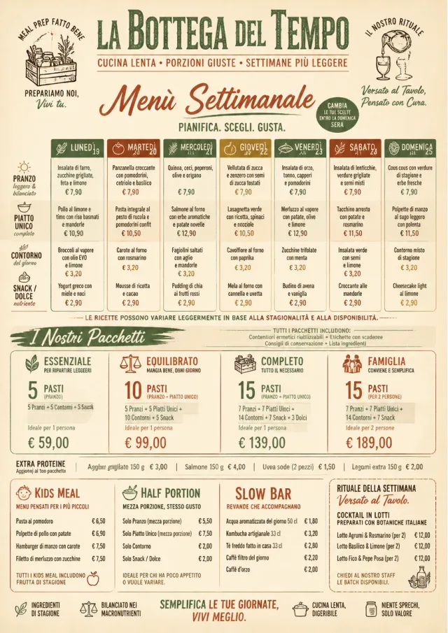 Meal Prep Box weekly-menu menu template preview
