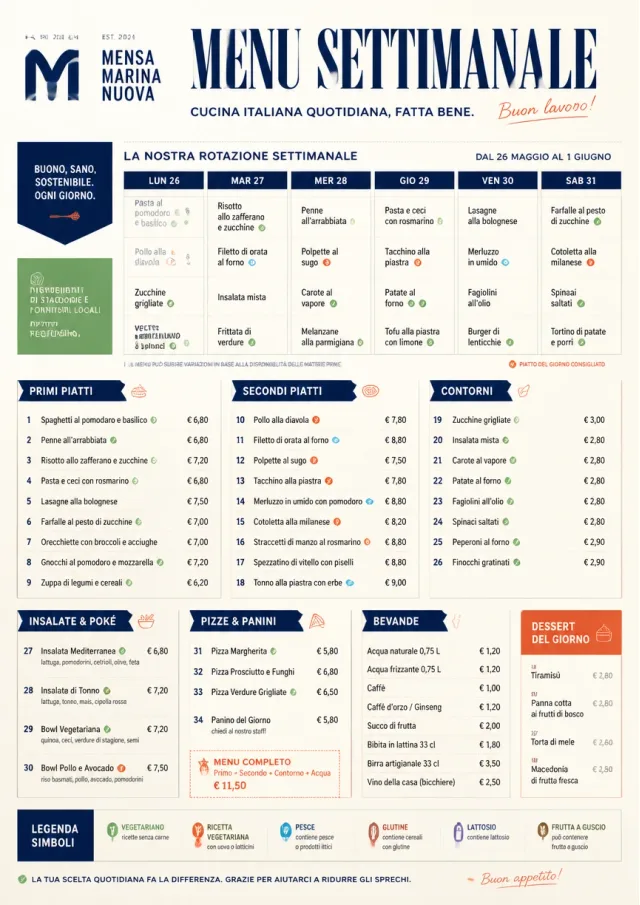 Corporate Canteen weekly-menu menu template preview