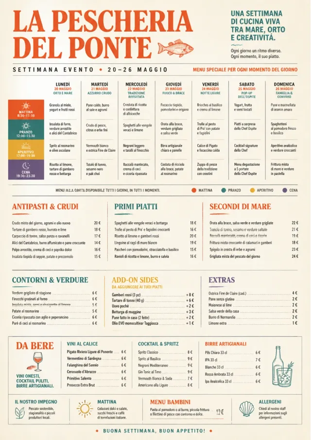 Event Week Schedule weekly-menu menu template preview