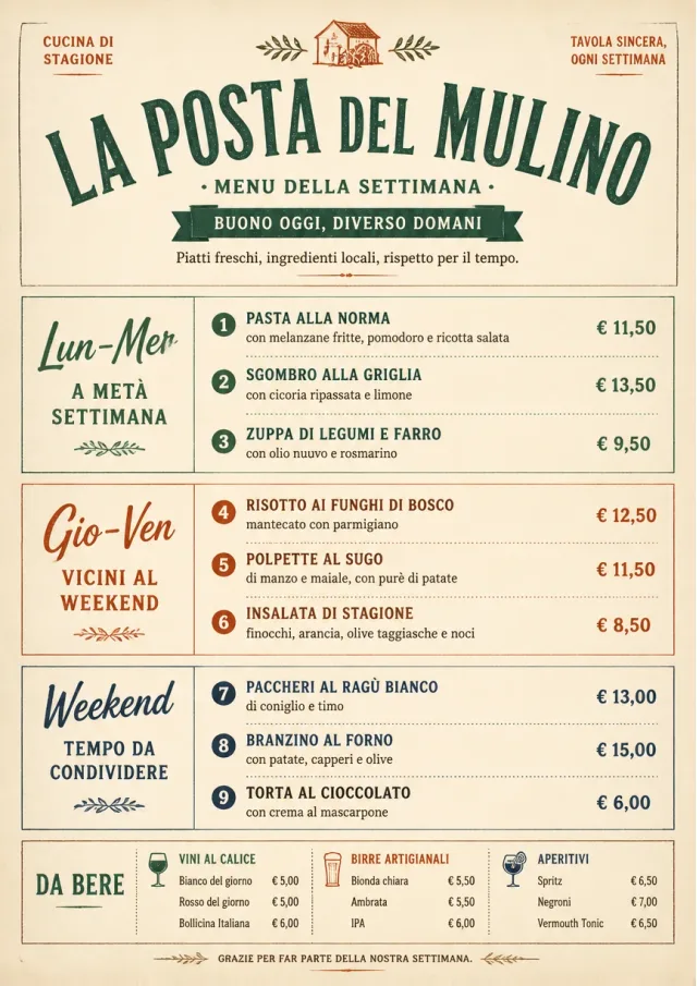 Weekly Board Clean weekly-menu menu template preview