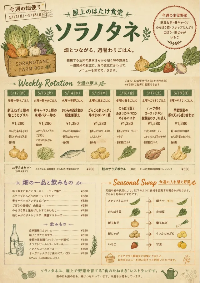 Seasonal Farm Box weekly-menu menu template preview