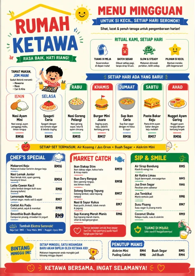 Kids Playful weekly-menu menu template preview