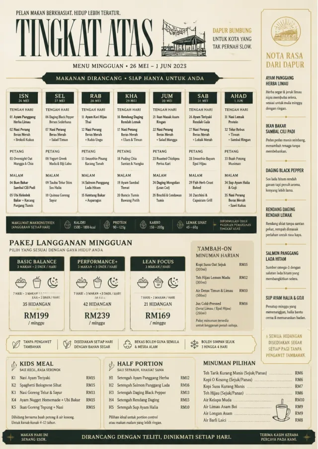 Meal Prep Box weekly-menu menu template preview