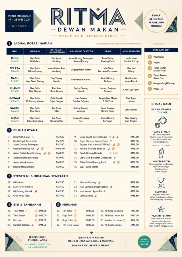 Corporate Canteen weekly-menu menu template preview