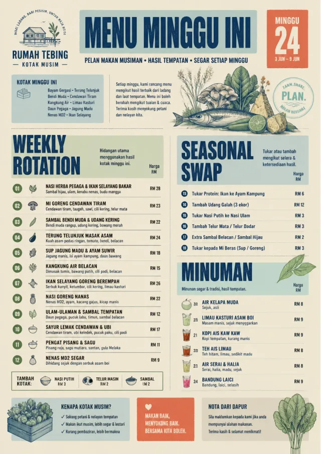 Seasonal Farm Box weekly-menu menu template preview