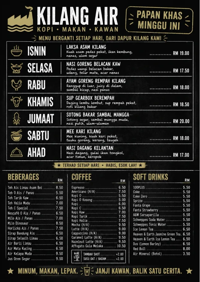 Chalkboard Specials Week weekly-menu menu template preview