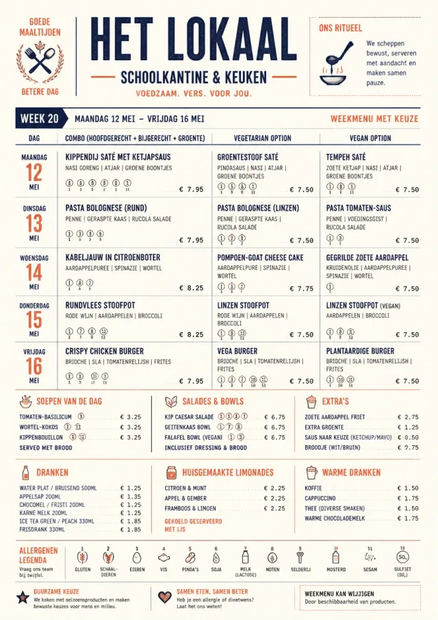 School Canteen weekly-menu menu template preview