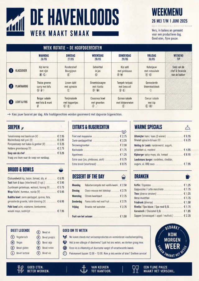 Corporate Canteen weekly-menu menu template preview