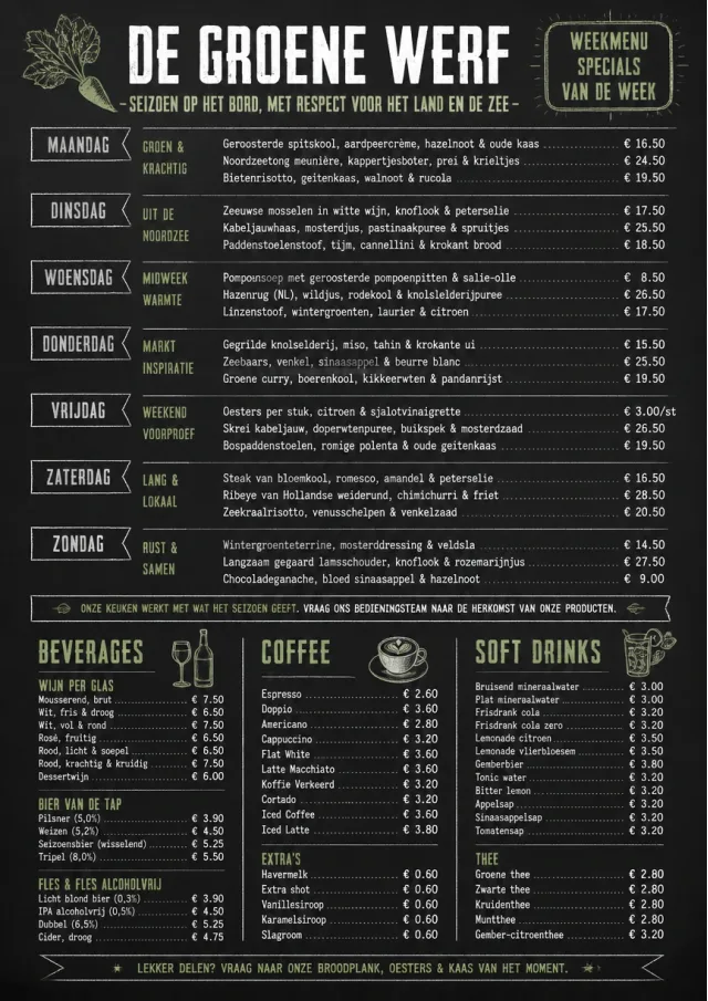 Chalkboard Specials Week weekly-menu menu template preview