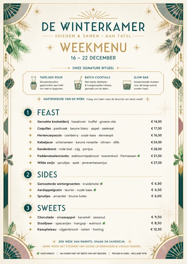 Holiday Table Card weekly-menu menu template preview
