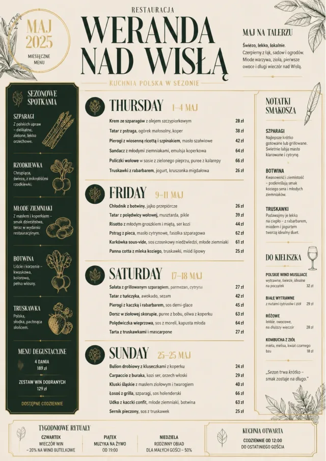 Monthly Seasonal weekly-menu menu template preview