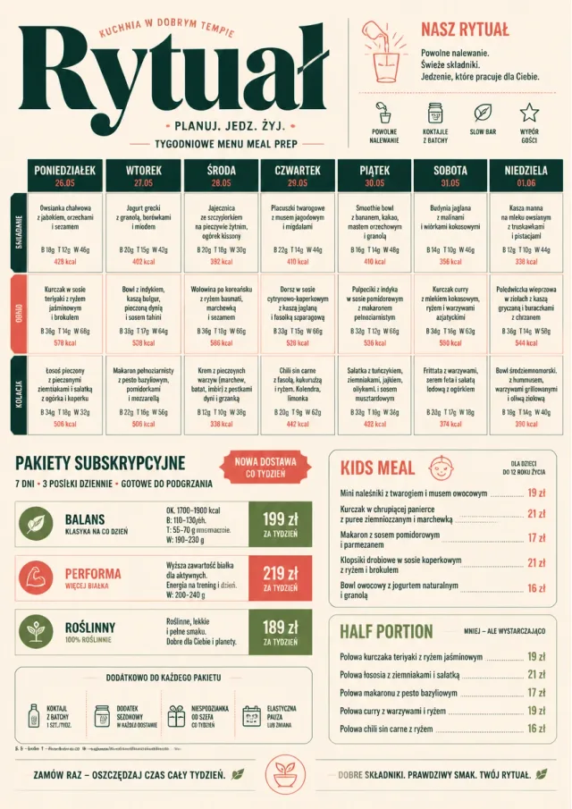 Meal Prep Box weekly-menu menu template preview