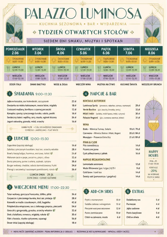 Event Week Schedule weekly-menu menu template preview