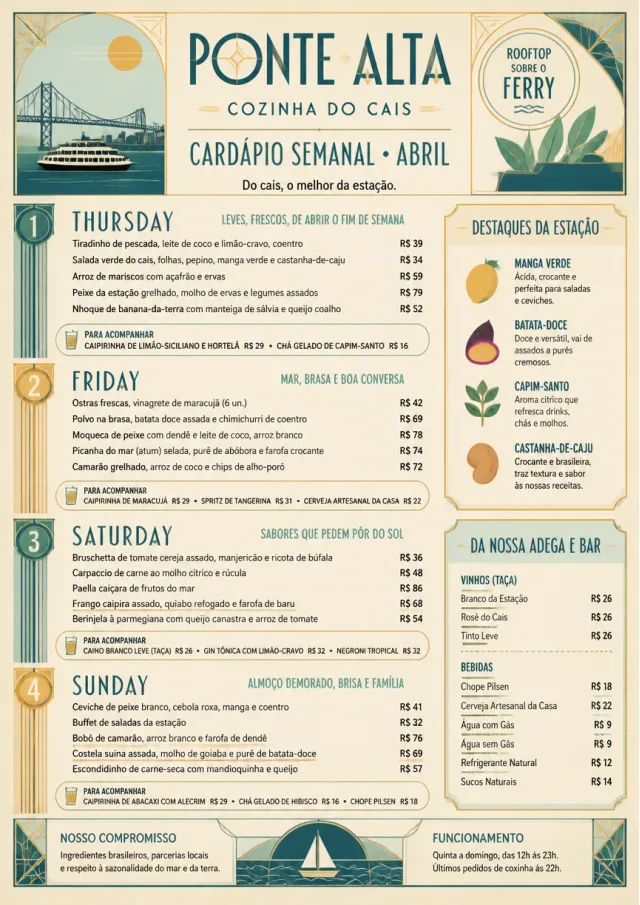 Monthly Seasonal weekly-menu menu template preview