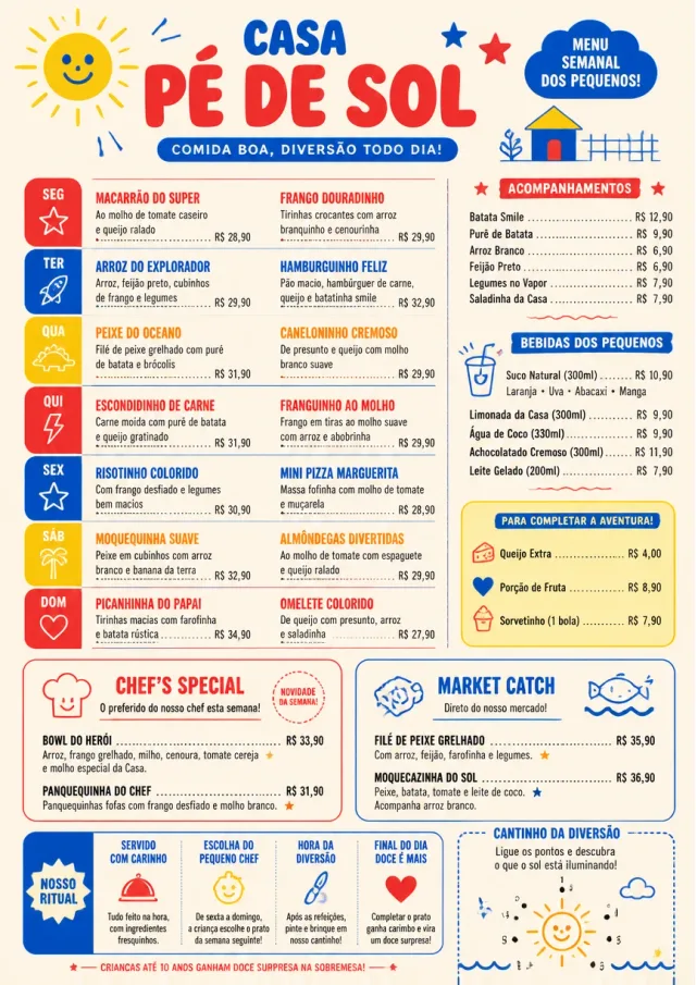 Kids Playful weekly-menu menu template preview