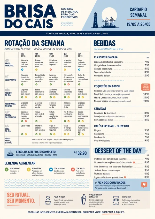 Corporate Canteen weekly-menu menu template preview