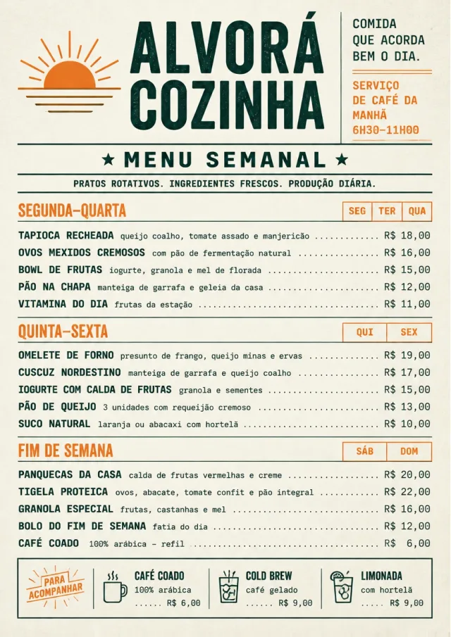 Weekly Board Clean weekly-menu menu template preview