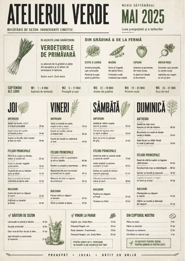 Monthly Seasonal weekly-menu menu template preview