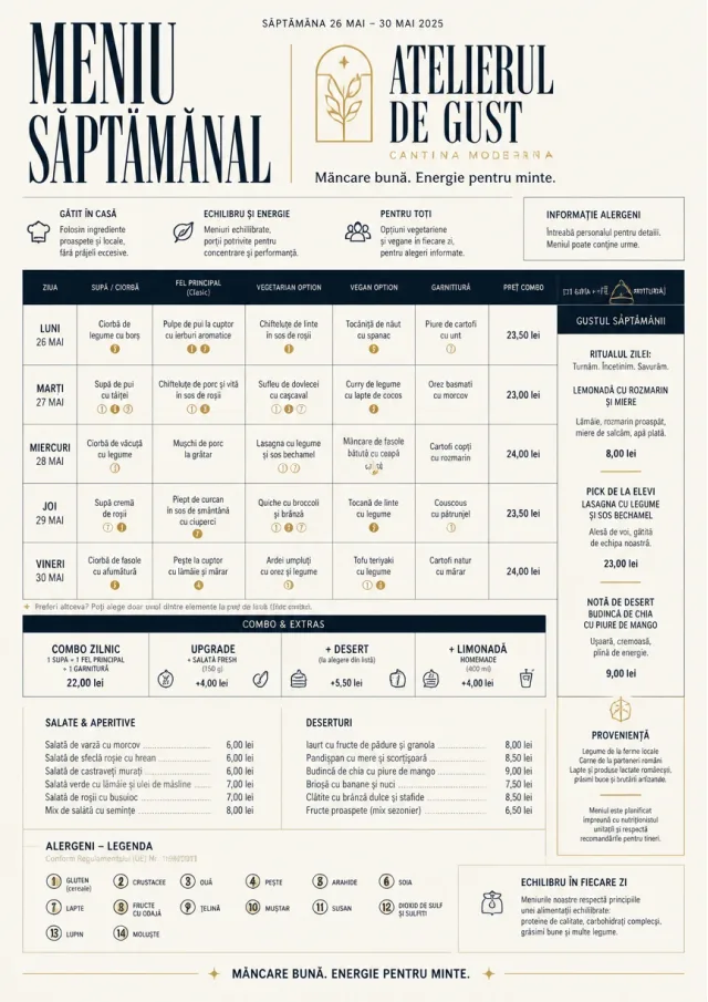 School Canteen weekly-menu menu template preview