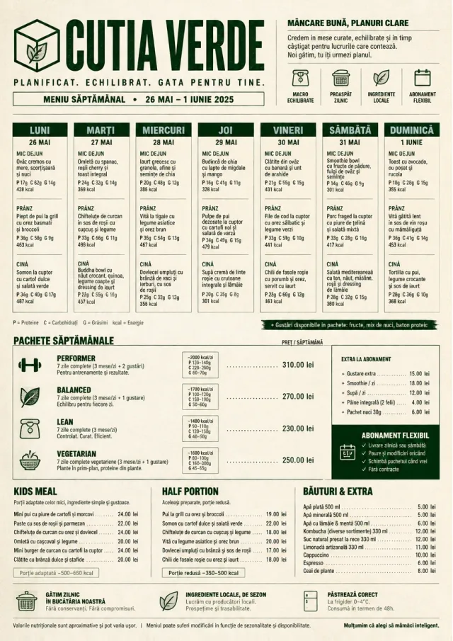 Meal Prep Box weekly-menu menu template preview