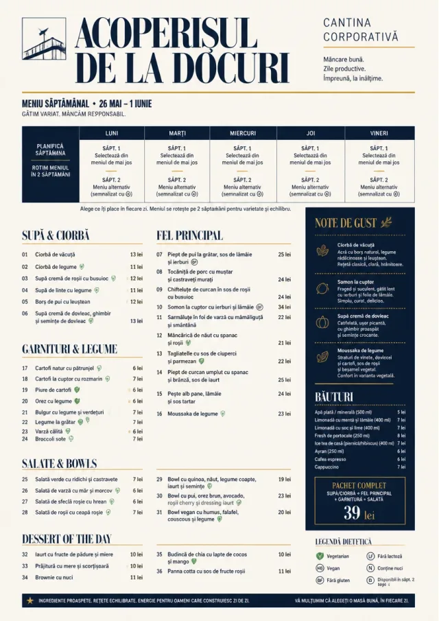 Corporate Canteen weekly-menu menu template preview