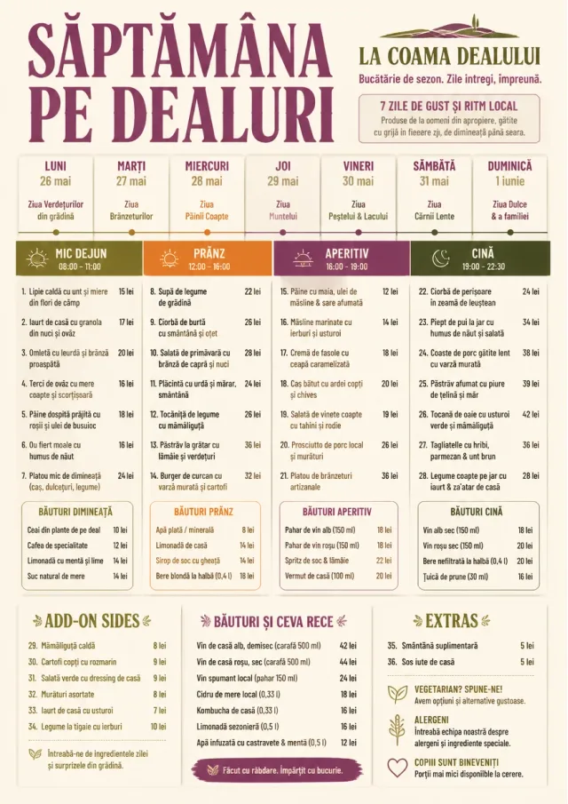 Event Week Schedule weekly-menu menu template preview