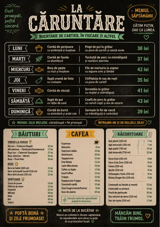 Chalkboard Specials Week weekly-menu menu template preview