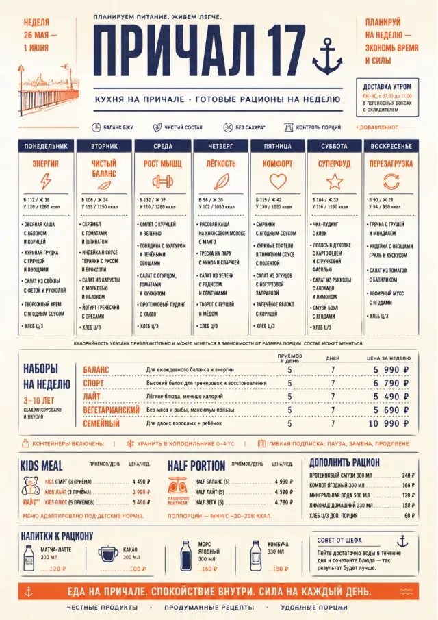 Meal Prep Box weekly-menu menu template preview