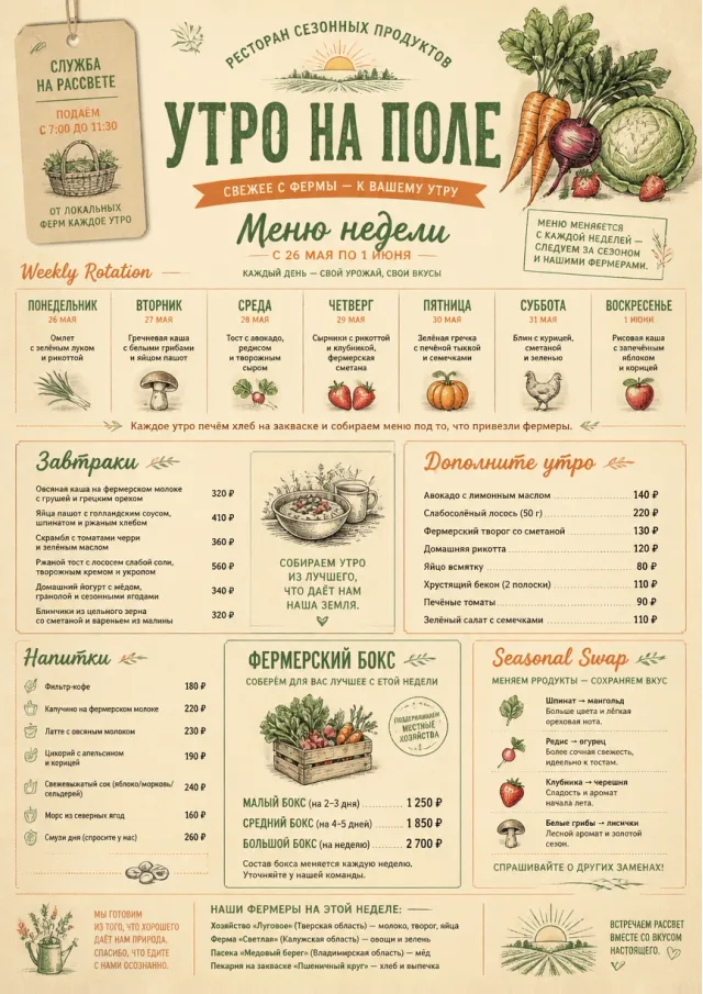 Seasonal Farm Box weekly-menu menu template preview