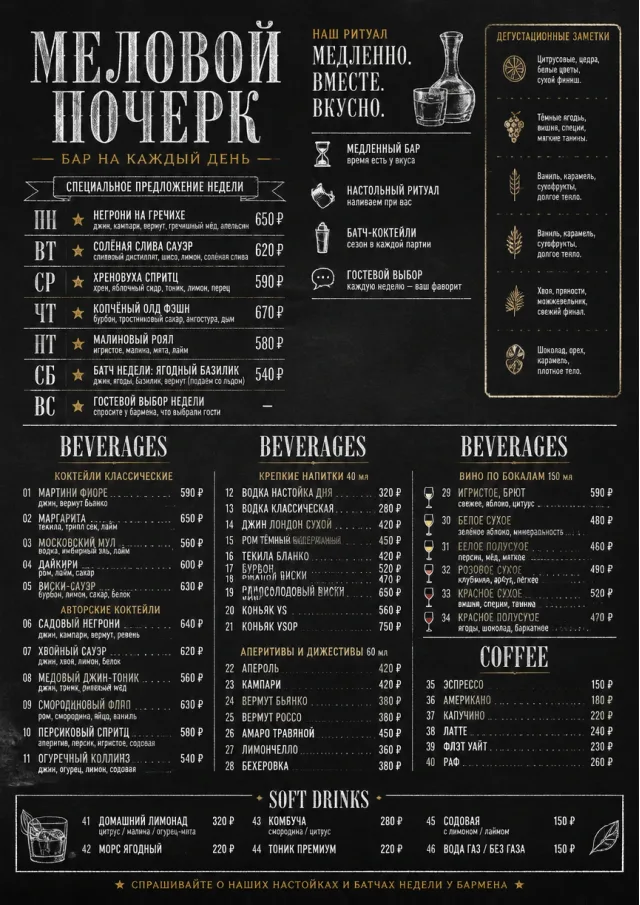 Chalkboard Specials Week weekly-menu menu template preview